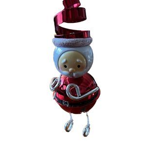 Metallic Red Jingle Bells Santa Claus with Silvertone Golf Club Christmas